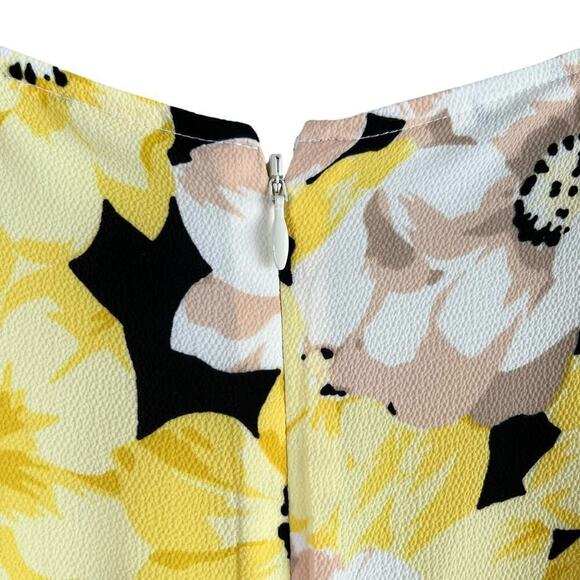 Talbots Stretch‎ Crepe Midi Dress in Yellow Pippy Poppies Floral Print, Size 22W - Picture 12 of 13